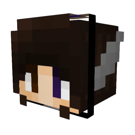 _MercuryFox_ Minecraft avatar head, 3D render