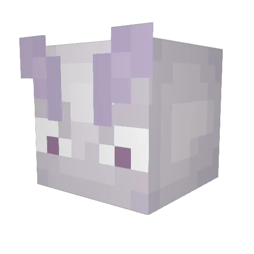 _Mewtwo Minecraft avatar head, 3D render