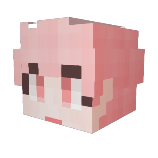 _Min_ha Minecraft avatar head, 3D render