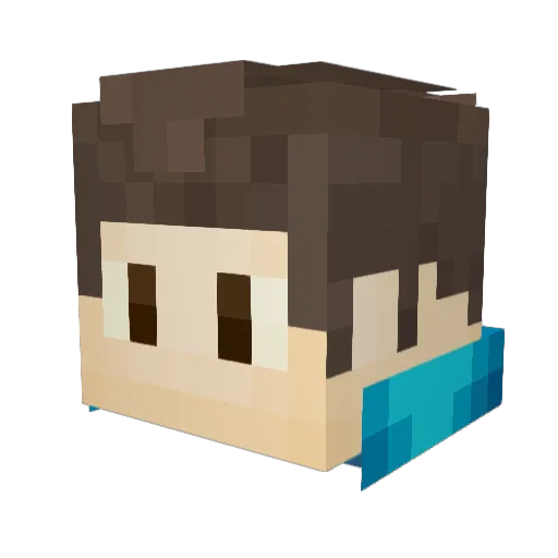 _MineBubi_ Minecraft avatar head, 3D render