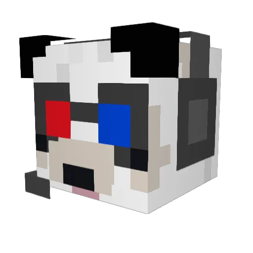 _Mini_Panda Minecraft avatar head, 3D render