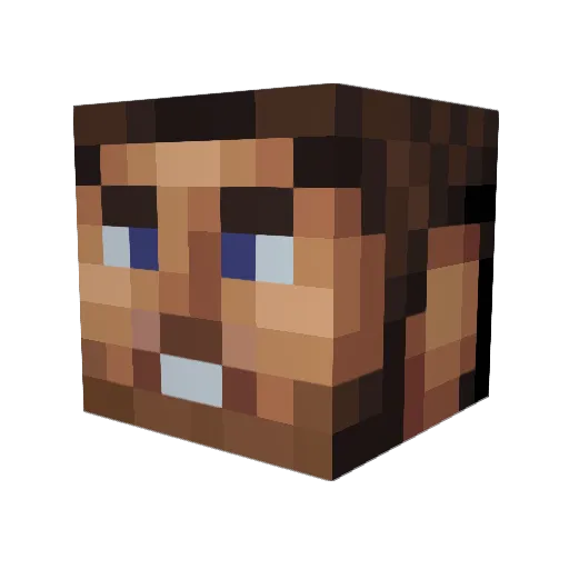 _Misawa Minecraft avatar head, 3D render