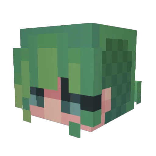_Mizuk_i Minecraft avatar head, 3D render