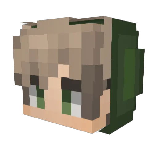 _MoHero_ Minecraft avatar head, 3D render