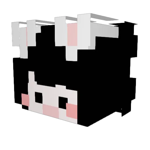 _Momong Minecraft avatar head, 3D render