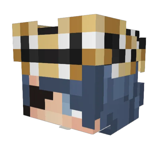 _Monarca Minecraft avatar head, 3D render