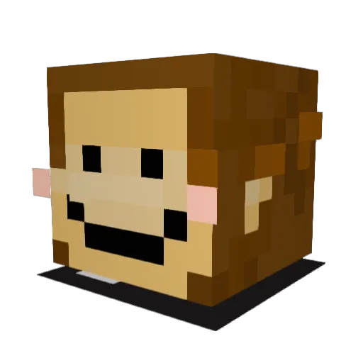_MonkeMC_ Minecraft avatar head, 3D render