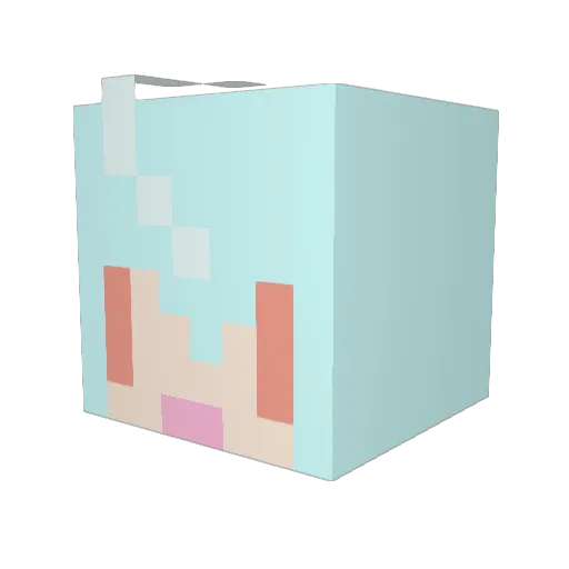 _MoriaRuruka Minecraft avatar head, 3D render