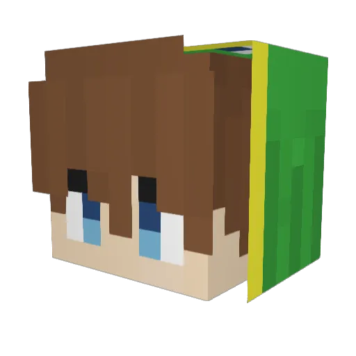 _Moyu__ Minecraft avatar head, 3D render