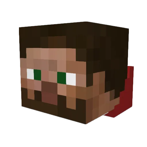 _MrKuba_ Minecraft avatar head, 3D render