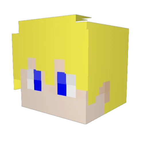 _MrMW_ Minecraft avatar head, 3D render