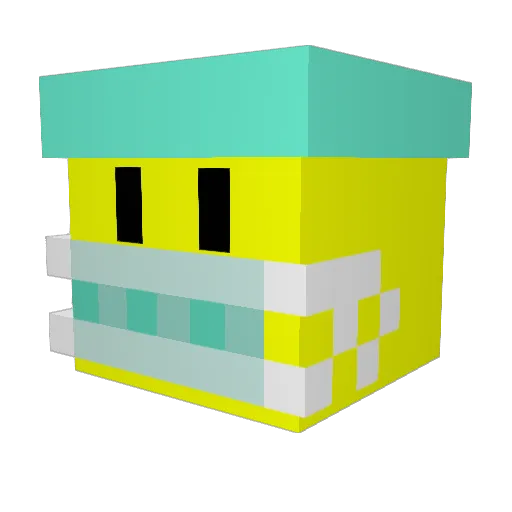 _MrNoob_ Minecraft avatar head, 3D render