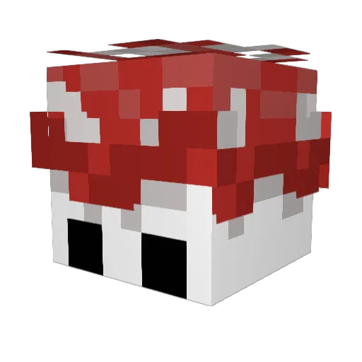 _MushroomPlant_ Minecraft avatar head, 3D render