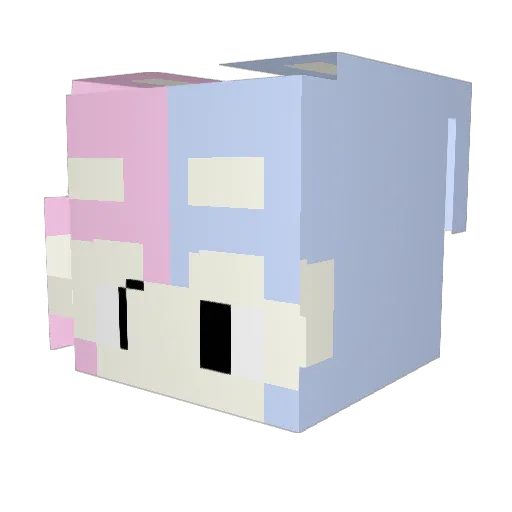 _Mychee Minecraft avatar head, 3D render