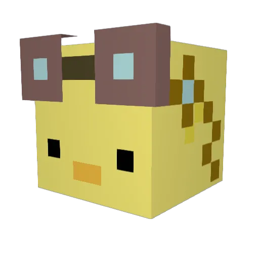 _N1ghtScar Minecraft avatar head, 3D render