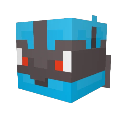 _N20 Minecraft avatar head, 3D render