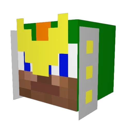 _NRM_ Minecraft avatar head, 3D render
