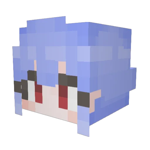 _Nafu Minecraft avatar head, 3D render