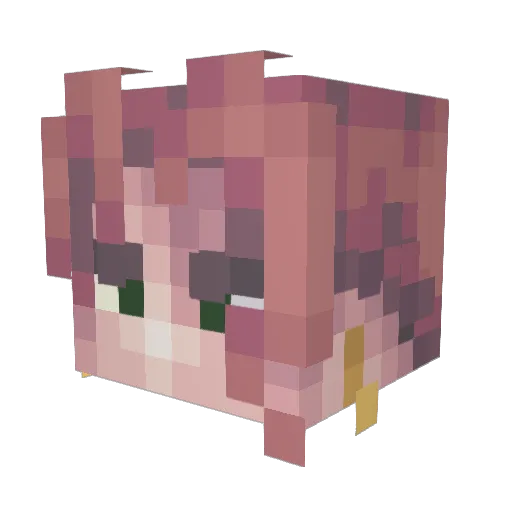 _Naria_ Minecraft avatar head, 3D render