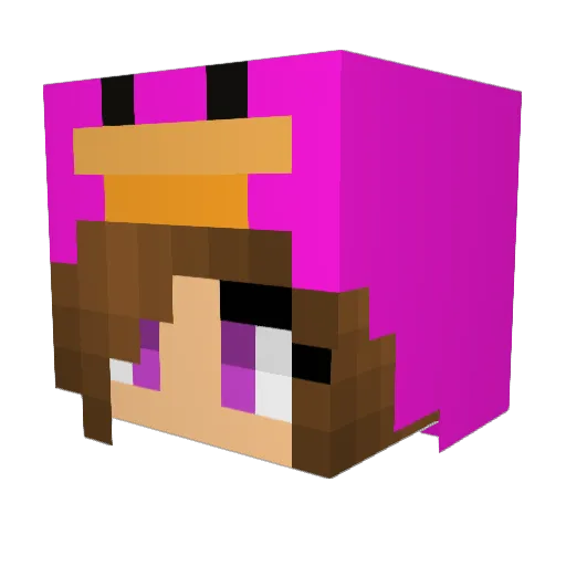 _Nastya_YT_ Minecraft avatar head, 3D render
