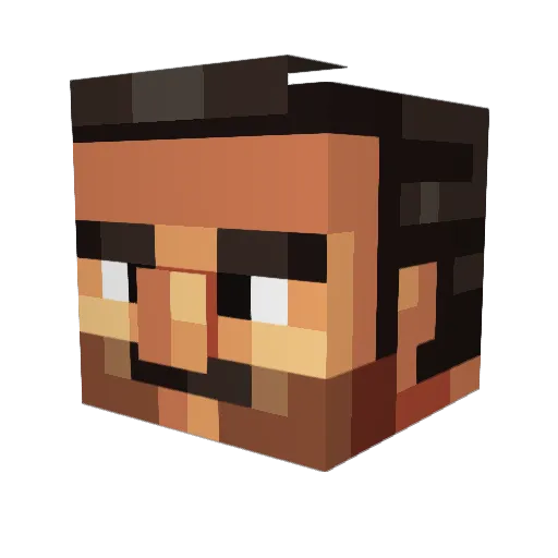 _Negan02_ Minecraft avatar head, 3D render