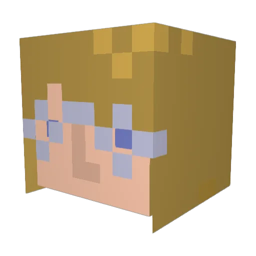 _Nerdie Minecraft avatar head, 3D render