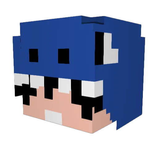 _NightShark_ Minecraft avatar head, 3D render