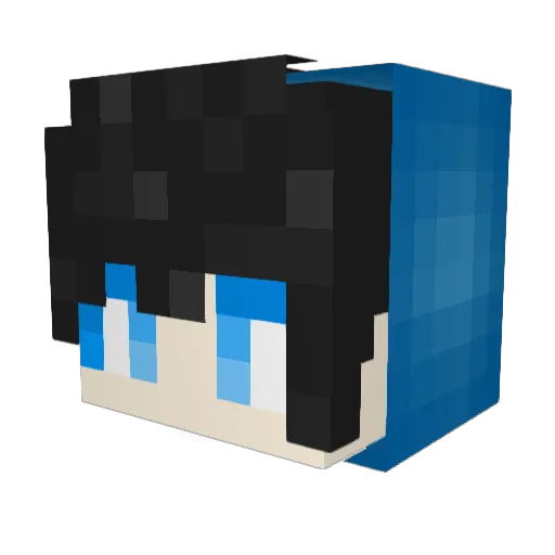 _Night_M Minecraft avatar head, 3D render