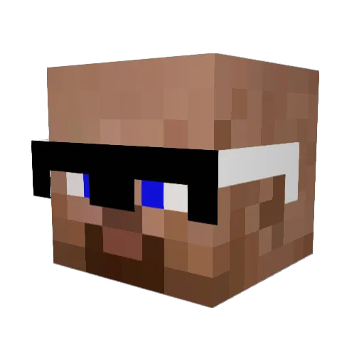 _NuXY Minecraft avatar head, 3D render