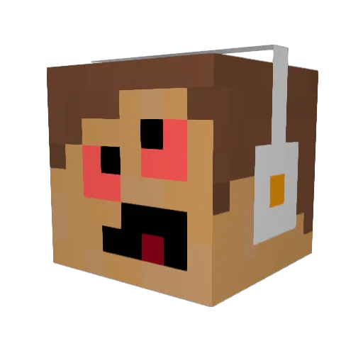 _OS Minecraft avatar head, 3D render