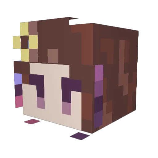 _OlivePop Minecraft avatar head, 3D render