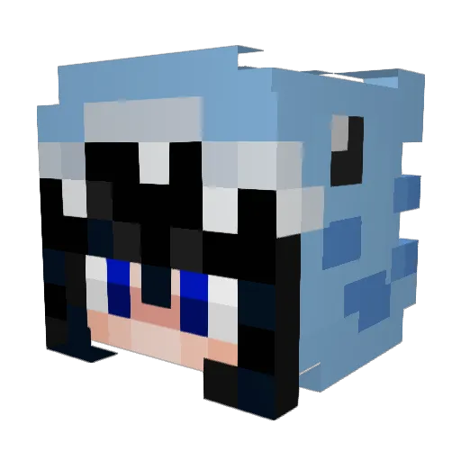 _Ookami__ Minecraft avatar head, 3D render