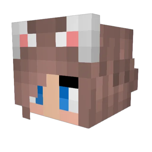 _Optimistka_ Minecraft avatar head, 3D render