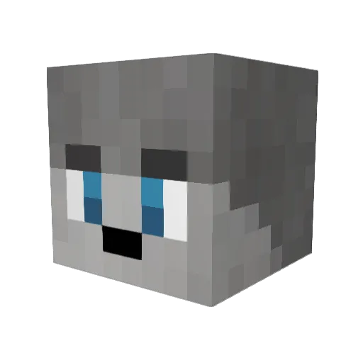 _Outlined Minecraft avatar head, 3D render