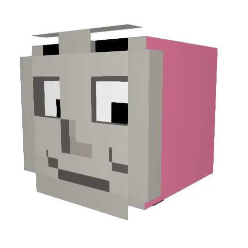 _P4SSION Minecraft avatar head, 3D render