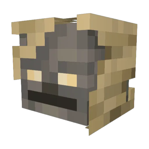 _PARCHED Minecraft avatar head, 3D render