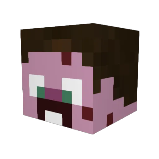_P_P_ Minecraft avatar head, 3D render