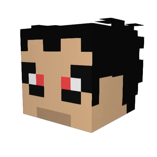 _PandaRed_ Minecraft avatar head, 3D render