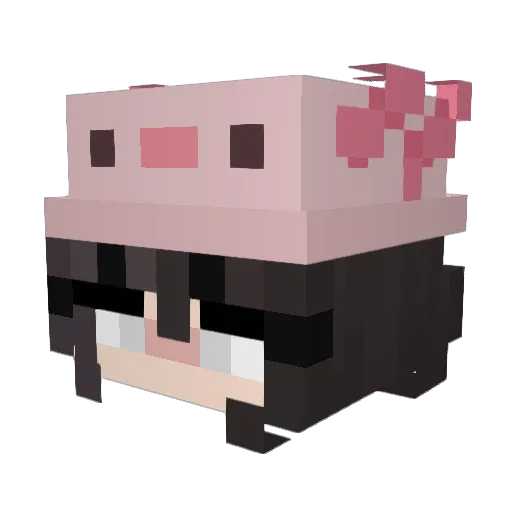 _Papaya4 Minecraft avatar head, 3D render