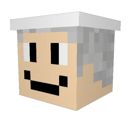 _Papiez_ Minecraft avatar head, 3D render