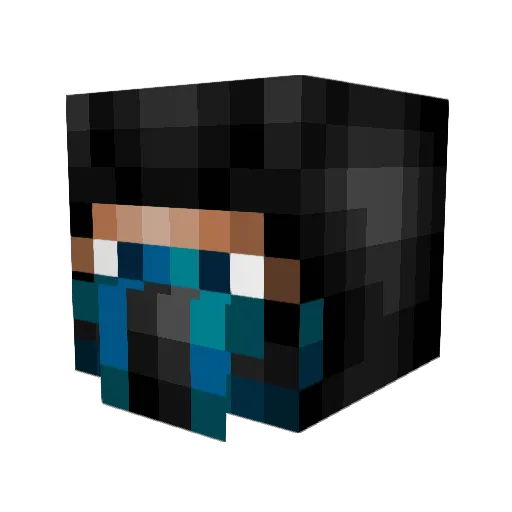 _Paranoid Minecraft avatar head, 3D render