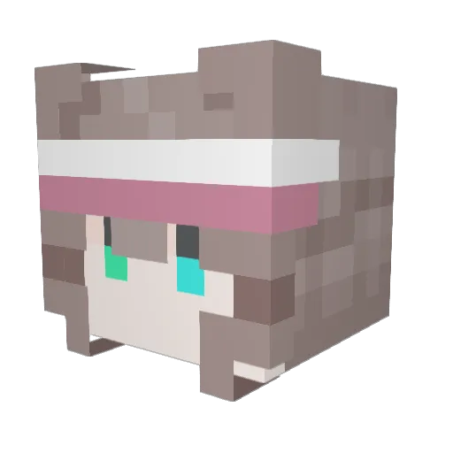 _Pardofelis_ Minecraft avatar head, 3D render