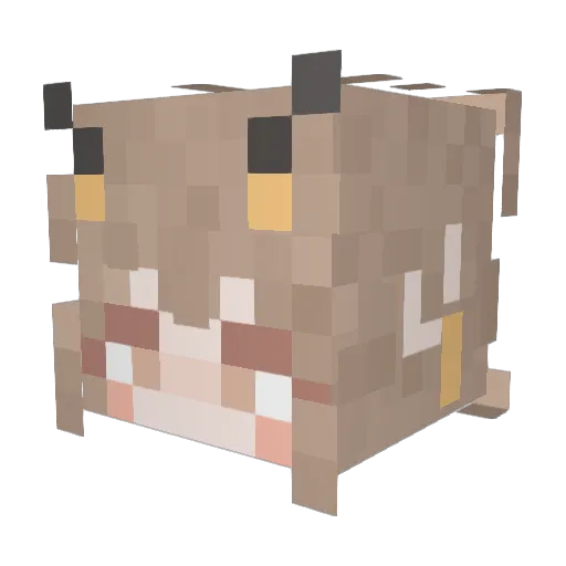 _Passerine_ Minecraft avatar head, 3D render