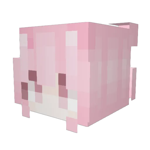 _Pastelito Minecraft avatar head, 3D render