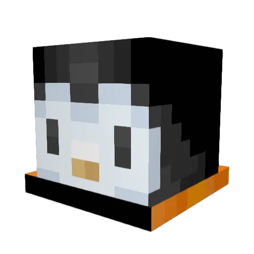 _Pengy Minecraft avatar head, 3D render