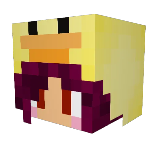 _PetiteBiscotte_ Minecraft avatar head, 3D render