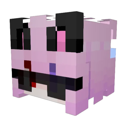 _Pia Minecraft avatar head, 3D render