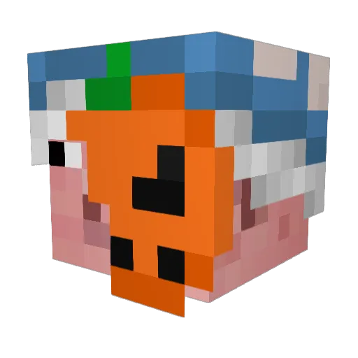 _Piggylol Minecraft avatar head, 3D render