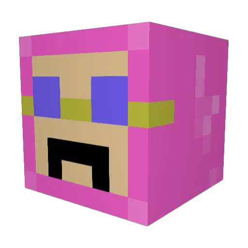 _Pink_Guy_ Minecraft avatar head, 3D render