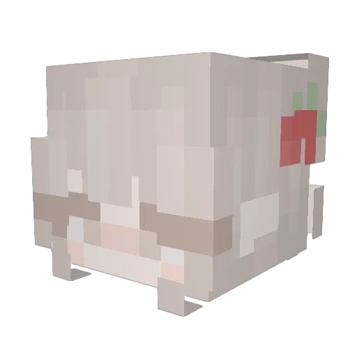 _Pink_Love_ Minecraft avatar head, 3D render
